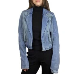 Rock & Roll Denim Women's Fringe Jean Jacket -Wrangler || Ariat || ROPER Sales Store IMG 5064