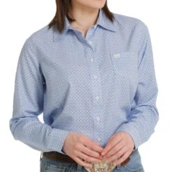Cinch Women's ArenaFlex Geometric Print Button-Down Shirt