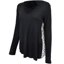 Cowgirl Hardware Women's Leopard Back Criss-Cross T-Shirt