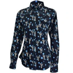 Cowgirl Hardware Women's Leopard Cactus Print Snap Shirt