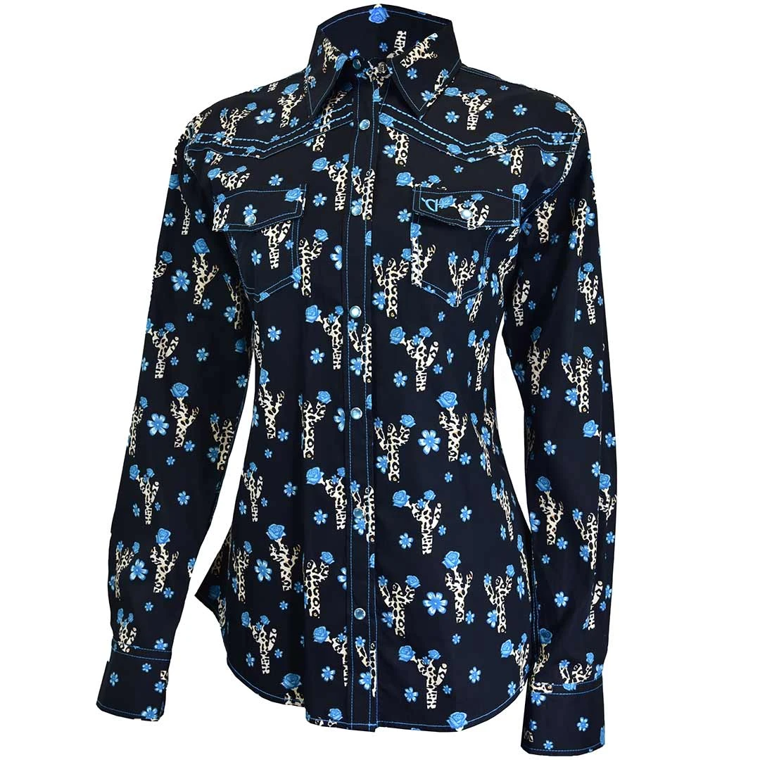 Cowgirl Hardware Women's Leopard Cactus Print Snap Shirt 3 Cowgirl Hardware Women's Leopard Cactus Print Snap Shirt
