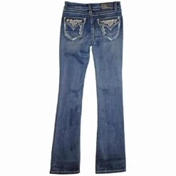 Grace In LA Women's Faux Flap Pocket Bootcut Jeans