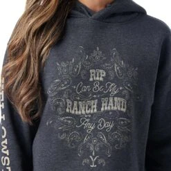Wrangler X Yellowstone Women's Ranch Hand Cropped Hoodie -Wrangler || Ariat || ROPER Sales Store img11376 wrangler x yellowstone women s ranch hand cropped hoodie