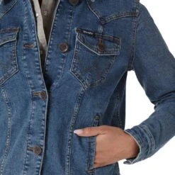 Wrangler Women's Classic Fit Jean Jacket 9 Wrangler Women's Classic Fit Jean Jacket -Wrangler || Ariat || ROPER Sales Store img13589 wrangler women s classic fit jean jacket