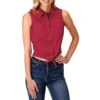 Roper Women's Solid Sleeveless Snap Shirt -Wrangler || Ariat || ROPER Sales Store img15904 roper women s solid sleeveless snap shirt