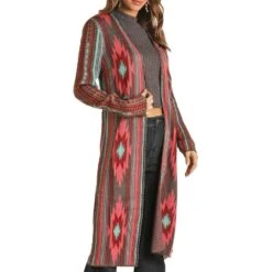 Rock & Roll Cowgirl Women's Aztec Duster -Wrangler || Ariat || ROPER Sales Store img16249 rock roll cowgirl women s aztec duster