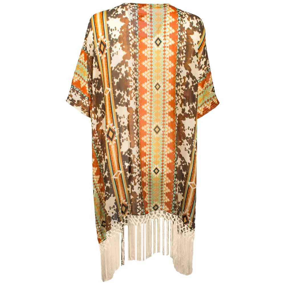 Hooey Brands Women's Long Kimono With Fringe 6 Hooey Brands Women's Long Kimono With Fringe - Image 4