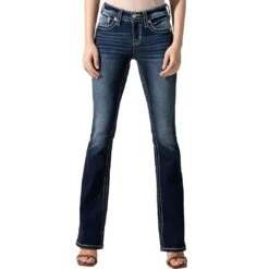 Miss Me Women's Aztec Accent Bootcut Jeans 8 Miss Me Women's Aztec Accent Bootcut Jeans -Wrangler || Ariat || ROPER Sales Store img17662 miss me women s aztec accent bootcut jeans