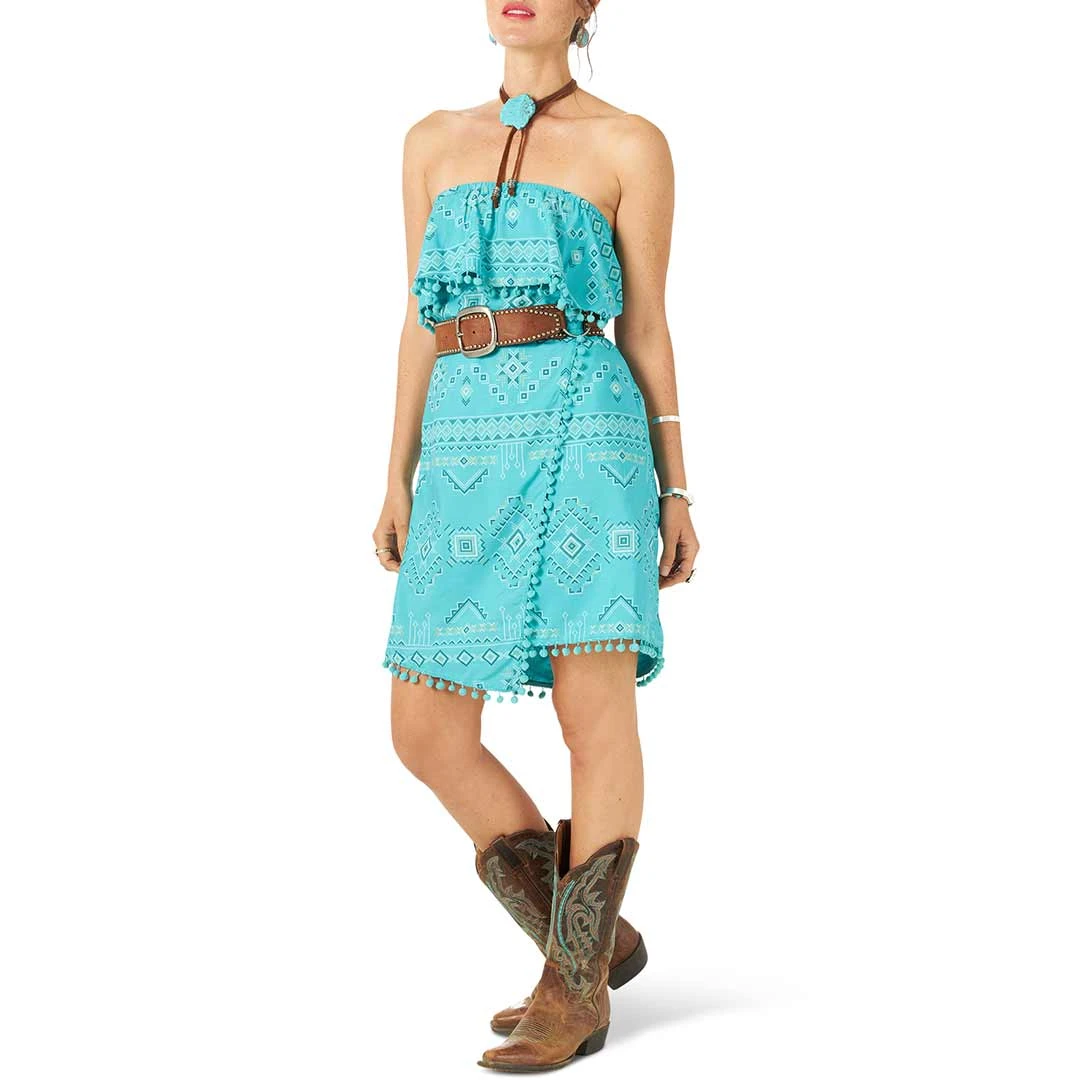 Wrangler Women's Pom Fringe Strapless Dress 4 Wrangler Women's Pom Fringe Strapless Dress - Image 2