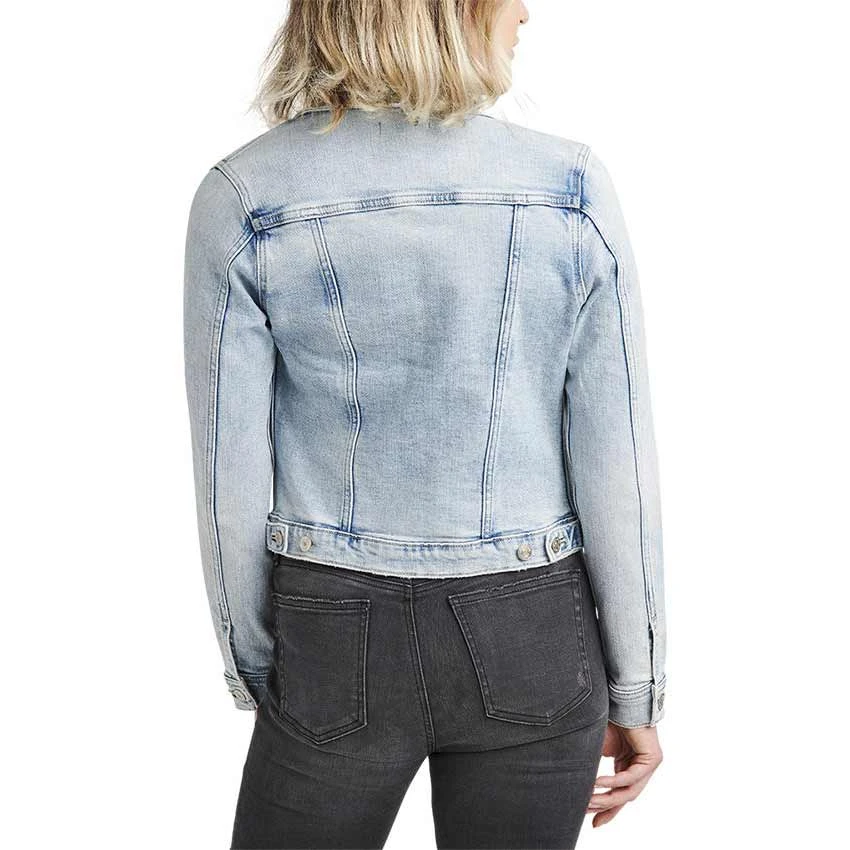 Silver Jeans Women's Fitted Cropped Jean Jacket 4 Silver Jeans Women's Fitted Cropped Jean Jacket - Image 2