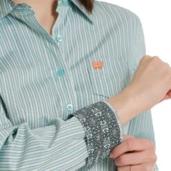Cinch Women's Stripe Print Button-Down Shirt 7 Cinch Women's Stripe Print Button-Down Shirt -Wrangler || Ariat || ROPER Sales Store img23356 cinch women s stripe print button down shirt