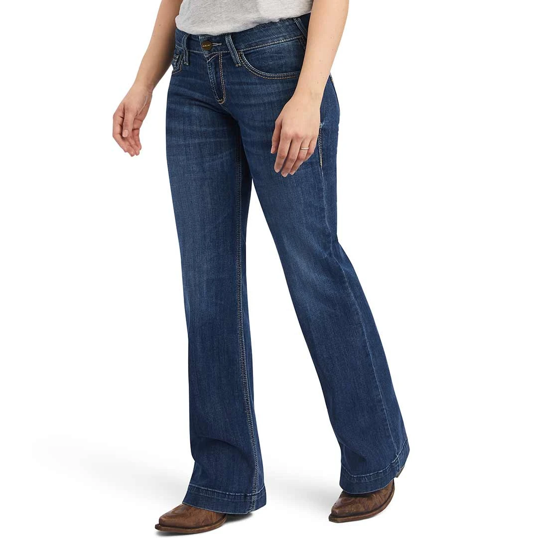 Ariat Women's Trouser Mid Rise Amaryllis Wide Leg Jeans 4 Ariat Women's Trouser Mid Rise Amaryllis Wide Leg Jeans - Image 2