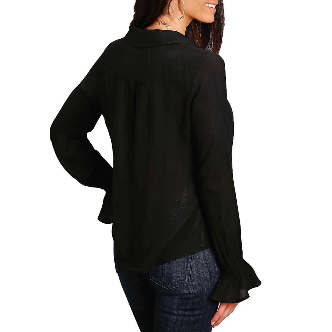 Stetson Women's Solid Poet Sleeve Blouse 4 Stetson Women's Solid Poet Sleeve Blouse - Image 2