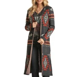 Rock & Roll Cowgirl Women's Aztec Knit Duster Cardigan