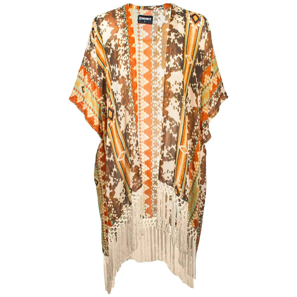 Hooey Brands Women's Long Kimono With Fringe 5 Hooey Brands Women's Long Kimono With Fringe - Image 3