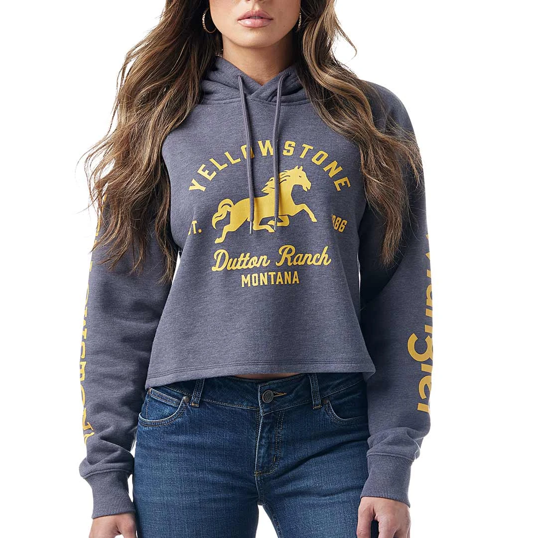 Wrangler X Yellowstone Women's Dutton Ranch Cropped Hoodie 3 Wrangler X Yellowstone Women's Dutton Ranch Cropped Hoodie