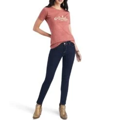 Ariat Women's Wheat Script Graphic T-Shirt -Wrangler || Ariat || ROPER Sales Store img47686 ariat women s wheat script graphic t shirt