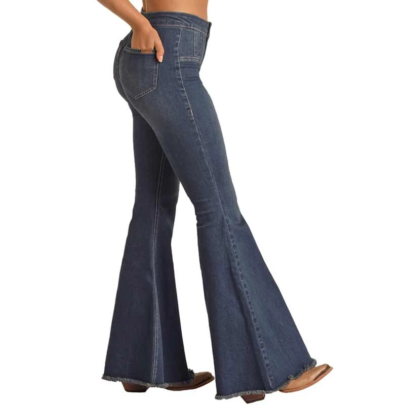 Rock & Roll Cowgirl Women's High Rise Bell Bottom Jeans 4 Rock & Roll Cowgirl Women's High Rise Bell Bottom Jeans - Image 2