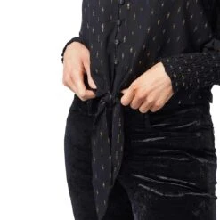 Wrangler Women's Retro Tie Front Poet Sleeve Cropped Blouse -Wrangler || Ariat || ROPER Sales Store img50213 wrangler women s retro tie front poet sleeve cropped blouse