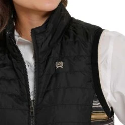 Cinch Women's Quilted Reversible Stripe Vest -Wrangler || Ariat || ROPER Sales Store img51688 cinch women s quilted reversible stripe vest