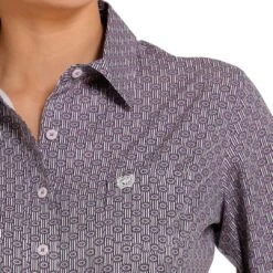 Cinch Women's Stripe Dot Print Button-Down Shirt 7 Cinch Women's Stripe Dot Print Button-Down Shirt -Wrangler || Ariat || ROPER Sales Store img51720 cinch women s stripe dot print button down shirt