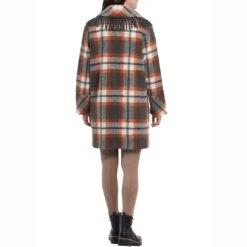 Tribal Women's Fringe Trim Plaid Coat 8 Tribal Women's Fringe Trim Plaid Coat -Wrangler || Ariat || ROPER Sales Store img51858 tribal women s fringe trim plaid coat