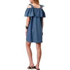 Roper Women's Tie Strap Denim Flounce Top Dress -Wrangler || Ariat || ROPER Sales Store img52988 roper women s tie strap denim flounce top dress