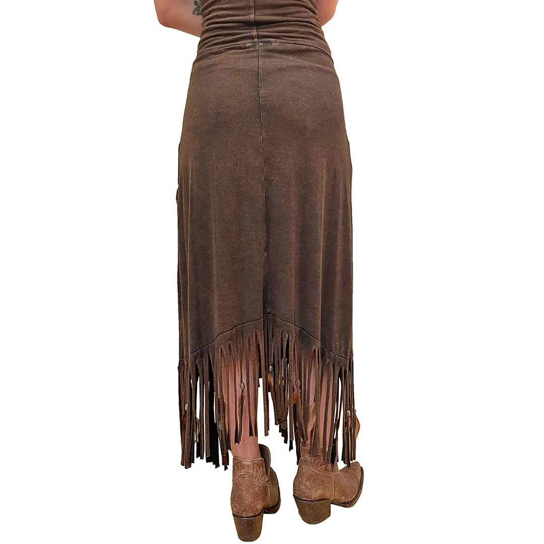 Pat Dahnke Women's Criss-Cross Fringe Maxi Skirt 4 Pat Dahnke Women's Criss-Cross Fringe Maxi Skirt - Image 2