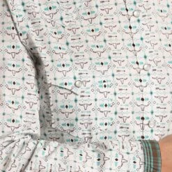 Rough Stock Women's Steer Head Print Snap Shirt -Wrangler || Ariat || ROPER Sales Store img59833 rough stock women s steer head print snap shirt