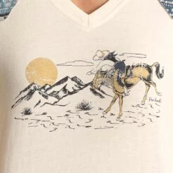 Panhandle Women's Contrast Yoke Graphic T-shirt -Wrangler || Ariat || ROPER Sales Store img60030 panhandle women s contrast yoke graphic t shirt