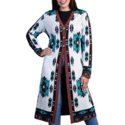 Time Of The West Women's Aztec Duster Cardigan -Wrangler || Ariat || ROPER Sales Store img67413 time of the west women s aztec duster cardigan