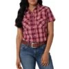 Wrangler Women's Essential Short Sleeve Plaid Snap Shirt 1 Wrangler Women's Essential Short Sleeve Plaid Snap Shirt -Wrangler || Ariat || ROPER Sales Store img68122 wrangler women s essential short sleeve plaid snap shirt