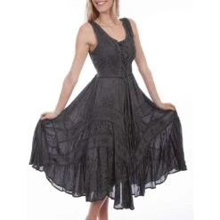 Scully Women's Lace-Up Front Paneled Dress -Wrangler || Ariat || ROPER Sales Store img69486 scully women s lace up front paneled dress