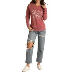 Panhandle Women's Western State Of Mind Sweatshirt -Wrangler || Ariat || ROPER Sales Store img71044 panhandle women s western state of mind sweatshirt