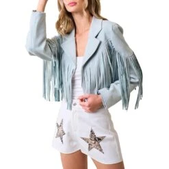 Saints & Hearts Women's Fringe Suede Cropped Jacket -Wrangler || Ariat || ROPER Sales Store img72232 saints hearts women s fringe suede cropped jacket
