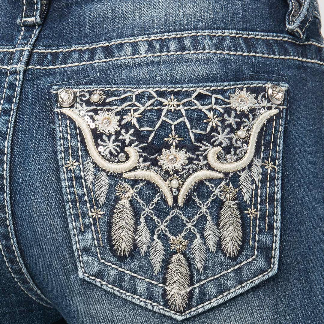 Miss Me Women's Floral Dreamcatcher Bootcut Jeans 6 Miss Me Women's Floral Dreamcatcher Bootcut Jeans - Image 4