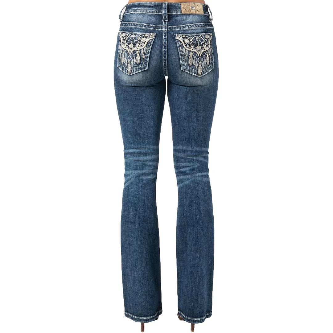 Miss Me Women's Floral Dreamcatcher Bootcut Jeans 3 Miss Me Women's Floral Dreamcatcher Bootcut Jeans