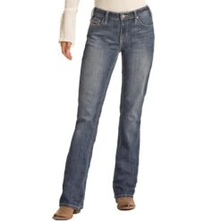 Rock & Roll Denim Women's Stretch Metallic Pocket Bootcut Jeans -Wrangler || Ariat || ROPER Sales Store img82843 rock roll denim women s stretch metallic pocket bootcut jeans