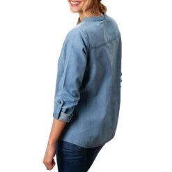 Roper Women's Embroidered Denim Blouse -Wrangler || Ariat || ROPER Sales Store img83887 roper women s embroidered denim blouse