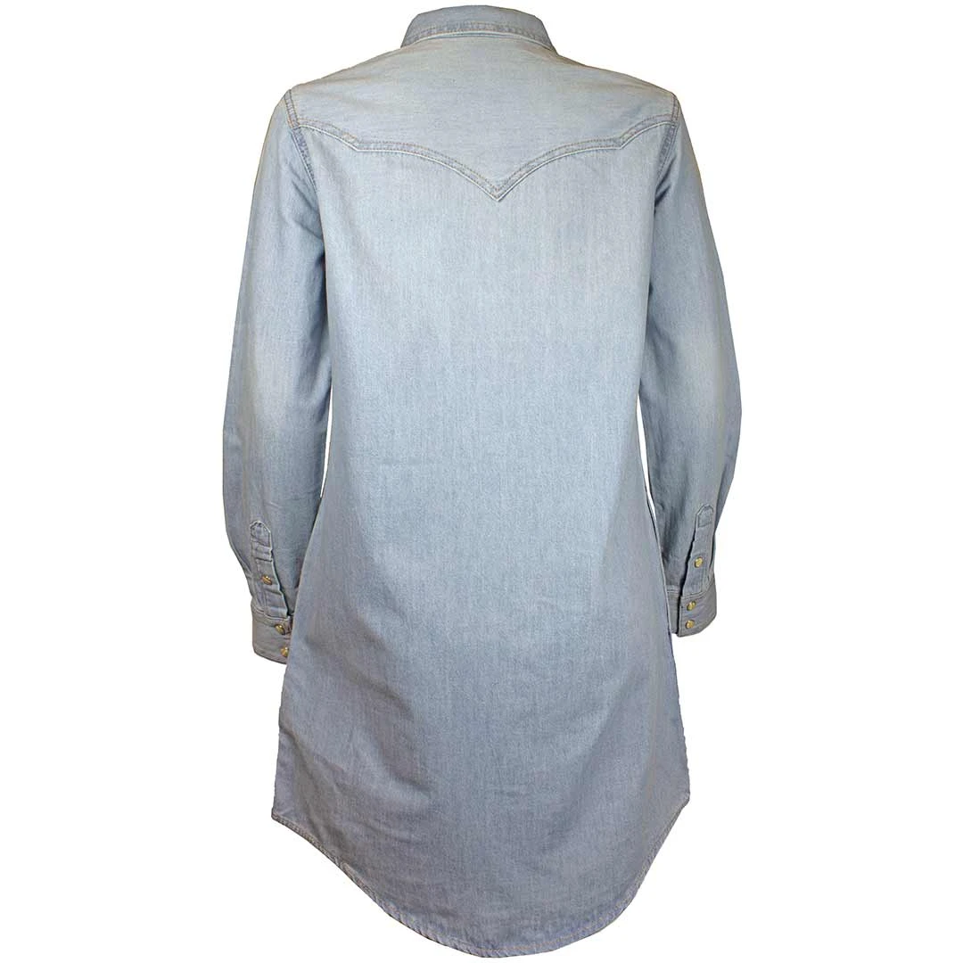 Wrangler Women's Snap Front Denim Shirt Dress 4 Wrangler Women's Snap Front Denim Shirt Dress - Image 2