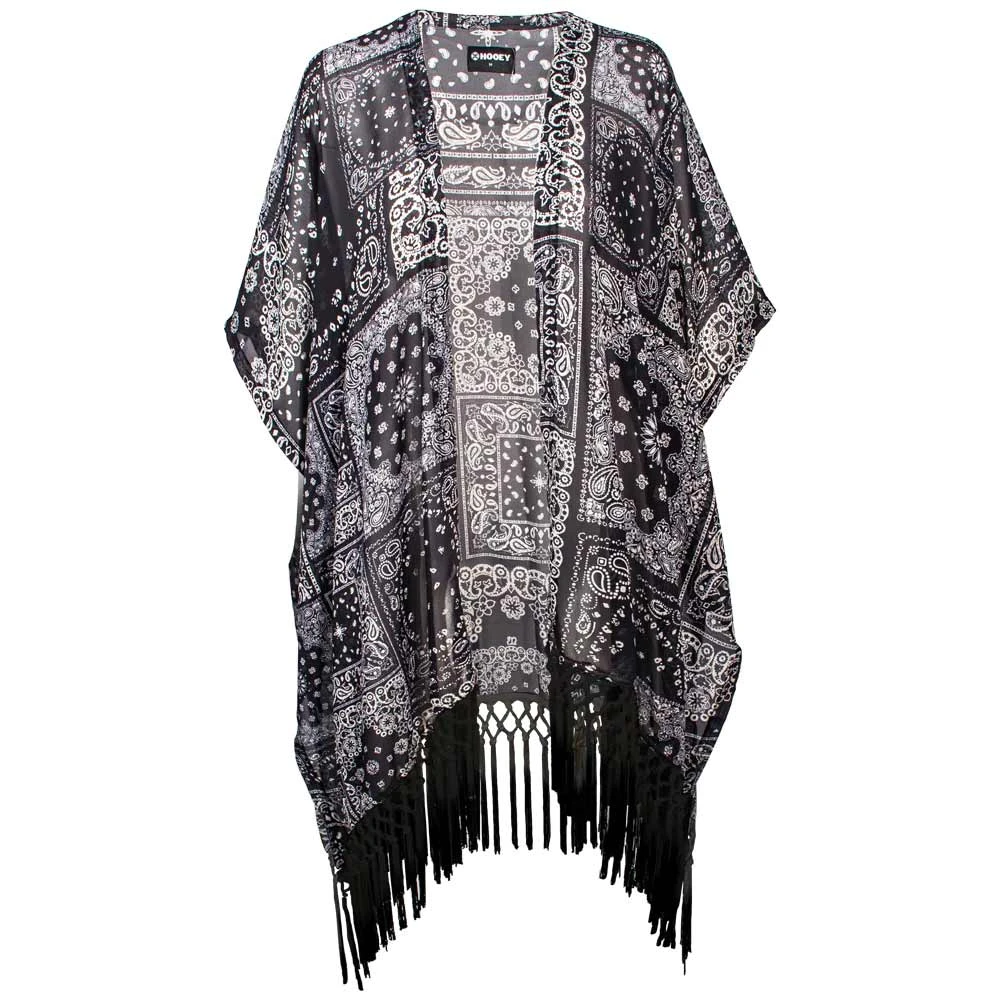Hooey Brands Women's Long Kimono With Fringe 3 Hooey Brands Women's Long Kimono With Fringe