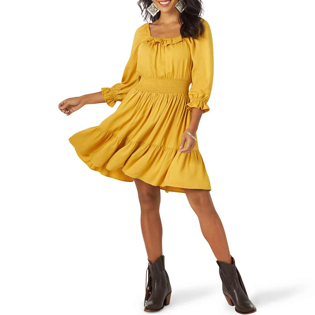 Wrangler Women's Smocked Waist Tiered Dress 3 Wrangler Women's Smocked Waist Tiered Dress