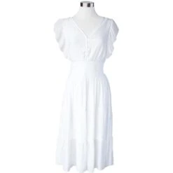 Keren Hart Women's Flutter Sleeve Dress