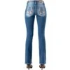 Miss Me Women's Floral Horseshoe Bootcut Jeans