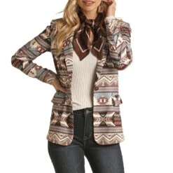 Rock & Roll Cowgirl Women's Aztec Blazer 7 Rock & Roll Cowgirl Women's Aztec Blazer -Wrangler || Ariat || ROPER Sales Store rock roll cowgirl women s aztec blazer