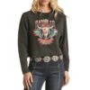 Rock & Roll Cowgirl Women's Rambler Cropped Sweatshirt -Wrangler || Ariat || ROPER Sales Store rock roll cowgirl women s rambler cropped sweatshirt