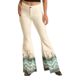 Rock & Roll Denim Women's High Rise Extra Stretch Desert Print Bell Bottom Jeans -Wrangler || Ariat || ROPER Sales Store rock roll denim women s high rise extra stretch desert print bell bottom jeans