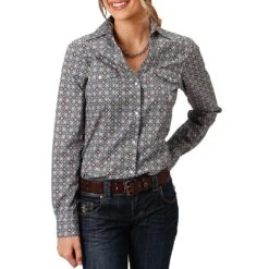 Roper Women's Geometric Print Snap Shirt