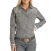 Rough Stock Women's Diamond Paisley Print Snap Shirt
