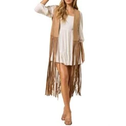 Saints & Hearts Women's Long Fringe Suede Vest -Wrangler || Ariat || ROPER Sales Store saints hearts women s long fringe suede vest